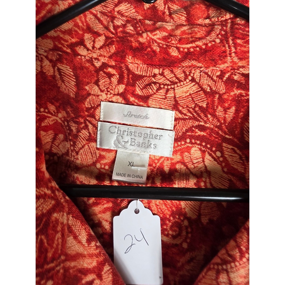 Upcycled Christopher & Banks Rooster Print Boho Chic Novelty XL - Picture 4 of 4